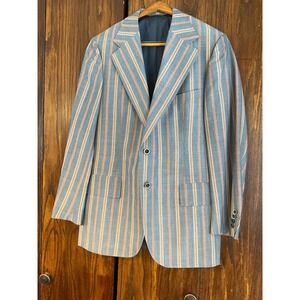 Blue, Red, and Yellow Striped Suit Sport Coat - 1972